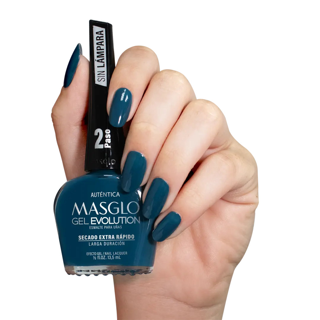 AUTÉNTICA - ESMALTE GEL EVOLUTION EFECTO GEL  MASGLO 13,5 ML - GAMA AZUL