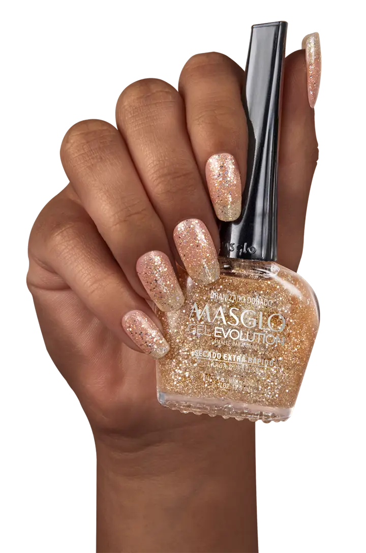 GRANIZADO DORADO - ESMALTE GEL EVOLUTION EFECTO GEL MASGLO 13,5 ML