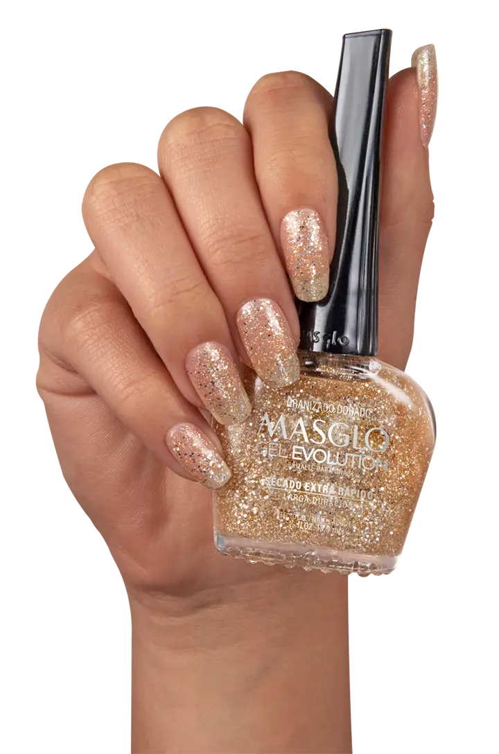 GRANIZADO DORADO - ESMALTE GEL EVOLUTION EFECTO GEL MASGLO 13,5 ML